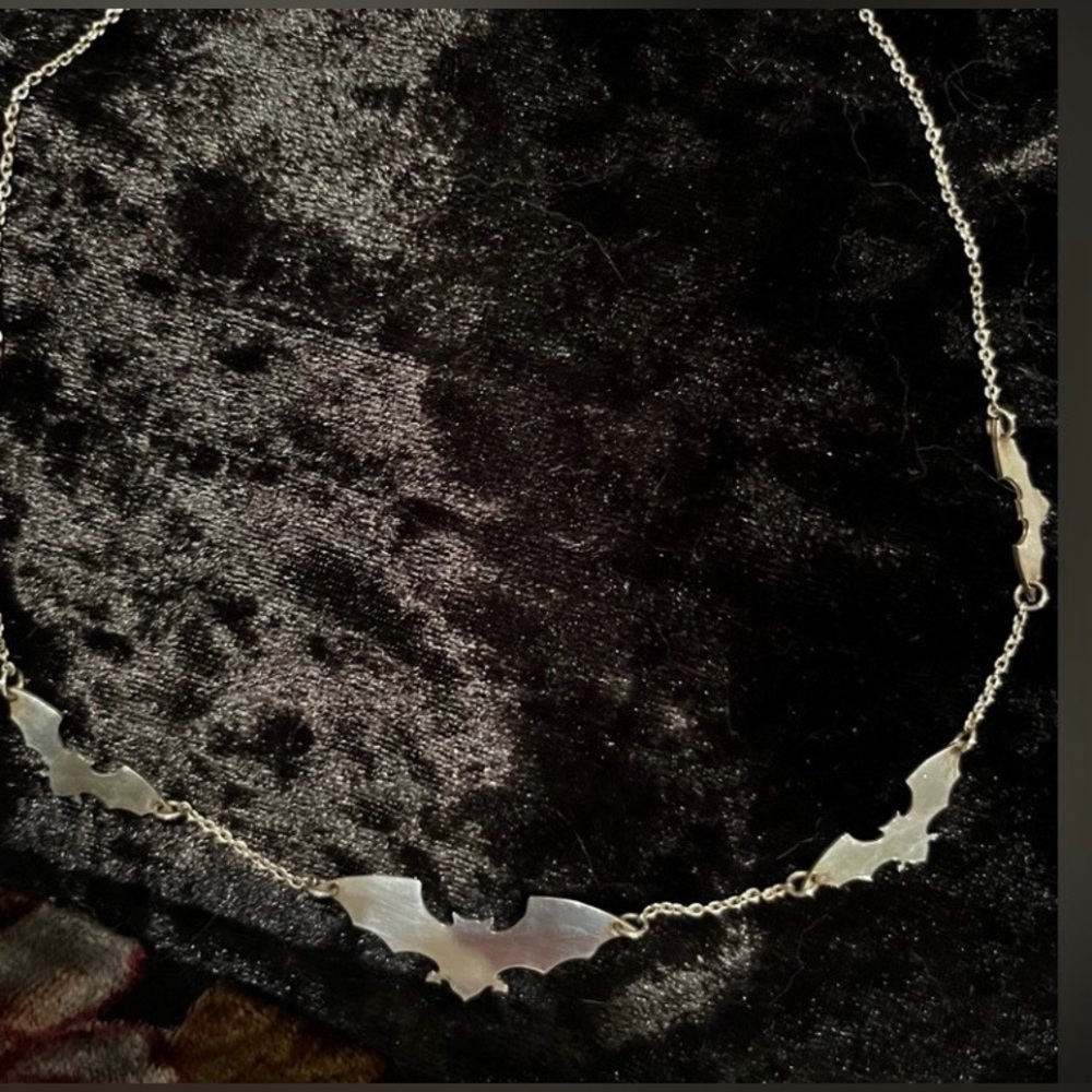 Sterling Silver Necklace with Bats